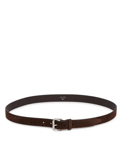 The Row Brown Geo Suede Belt In Brown Marrone   #3d322d