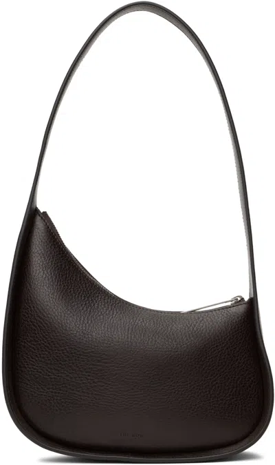 The Row Half Moon Small Leather Shoulder Bag In Brown