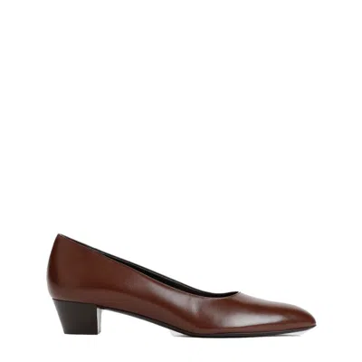 The Row Brown Hickory Nappa Leather Luisa Pump In Black