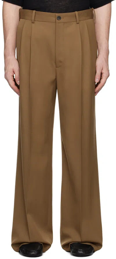 The Row Brown Holl Trousers In Faw Fawn