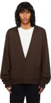 The Row Brown Howser Cardigan In Brm Brown Melange