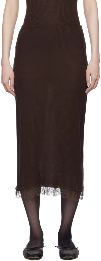 THE ROW BROWN INDIRA MIDI SKIRT
