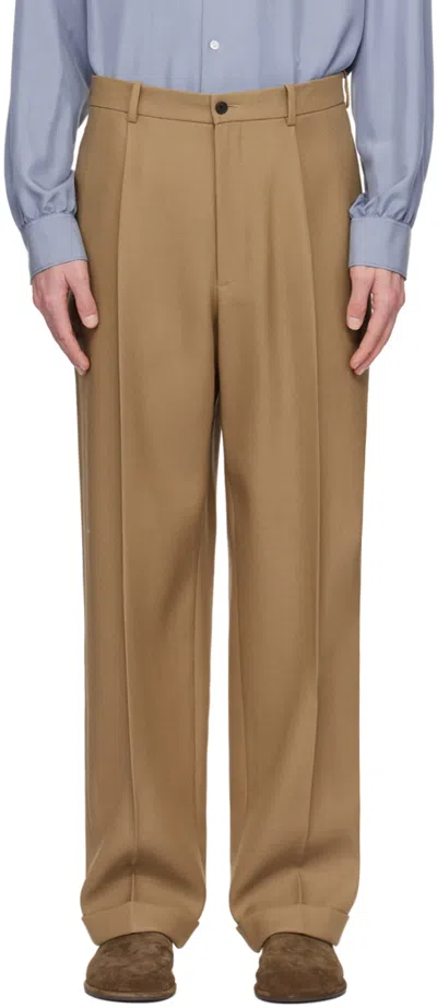 The Row Brown Keenan Trousers In Oab Oak Brown