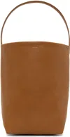 The Row Brown Large N/s Park Tote In Dark Cuir Pld