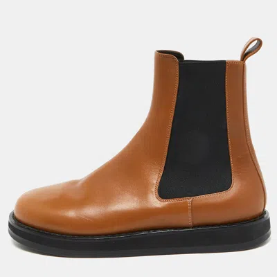 Pre-owned The Row Brown Leather Chelsea Ankle Boots Size 40.5
