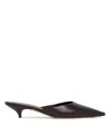 The Row Liisa Leather Kitten Heel Pointed Toe Mules In Multi