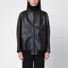 The Row Brown Leather Zipped Jacket In Brown