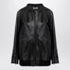 The Row Brown Leather Zipped Jacket