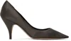 The Row Uxor Satin Pumps In Brw Brown