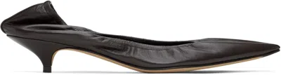 The Row Brown Liisa Kitten Heels In Lqb Laquer Brown