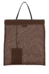 The Row Brown Mesh Mini Barn Shopping Bag