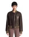 The Row Morisel Leather Bomber Jacket In Brown
