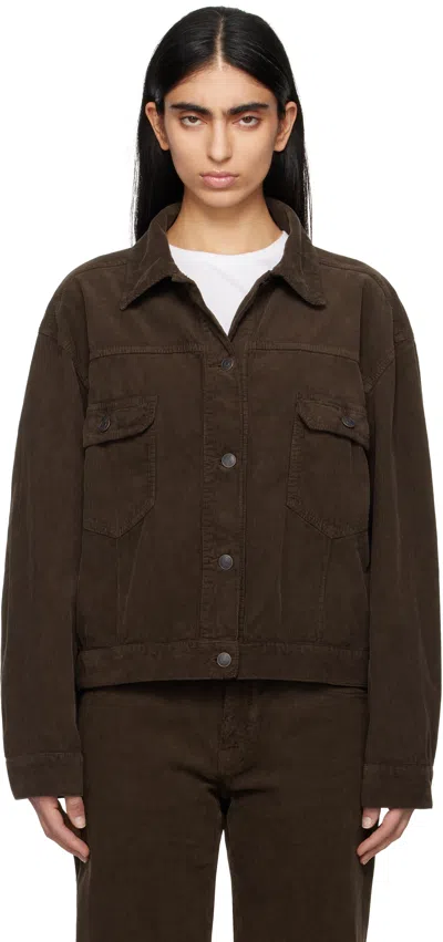 The Row Brown Ness Jacket In Dak Dark Coffee