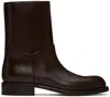 The Row Nobilis Chunky Leather Ankle Boots In Dbr Dark Brown