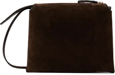 The Row Brown Nu Mini Twin Suede Bag