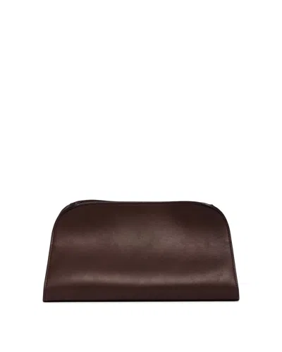 The Row Brown Peggy Leather Clutch