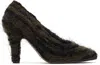 The Row Prudens Fuzzy Fabric Pumps In Lqb Laquer Brown