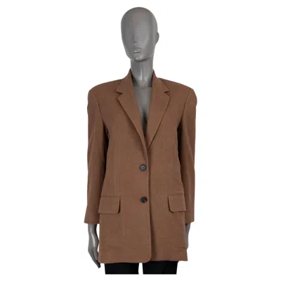 Pre-owned The Row Brown Silk & Cashmere 2021 Stonna Oversized Blazer Jacket Xs