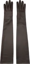 The Row Brown Simon Gloves In Dbr Dark Brown