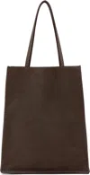 The Row Brown Small To Go Tote In Diis Dark Aniline An
