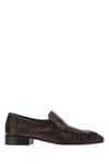 The Row Leather Loafers Block Heel Fringed Design In Brown