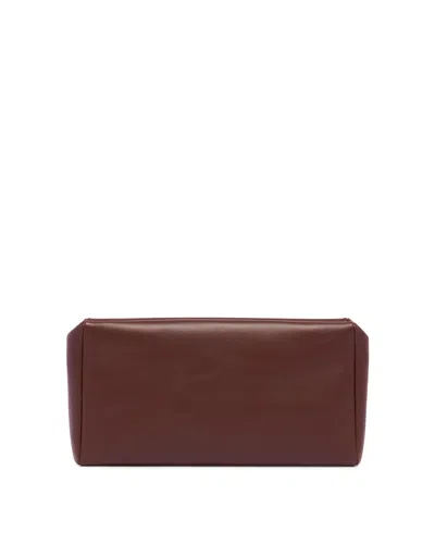 The Row Brown Square Compact Leather Clutch