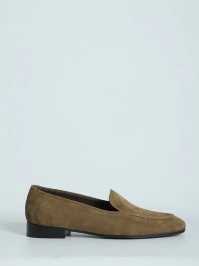 The Row Brown Suede Adam Loafers
