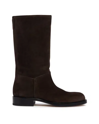 The Row Brown Suede Boots In Brown Marrone   #3d322d