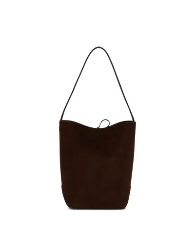 The Row Brown Suede N/s Park Medium Tote Bag