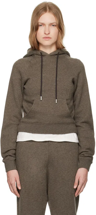 The Row Timmi  Soft Cashmere Blend Hoodie In Heather Brown