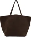 The Row Brown Xl Park Tote In Dmoas Dark Mocha Ans