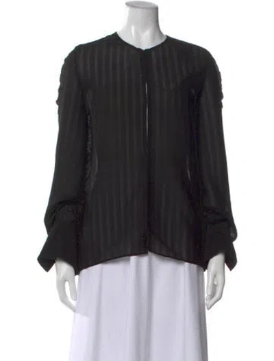 Pre-owned The Row Bruna Open Front Blouse In Black