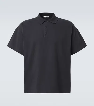 The Row Bry Cotton Polo Shirt In Black