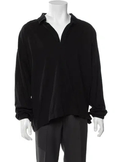 Pre-owned The Row 'bryson' Collar Polo Shirt In Black