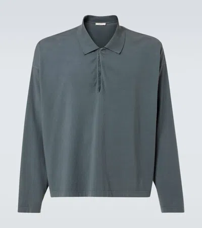 The Row Bryson Cotton Polo Shirt In Grey