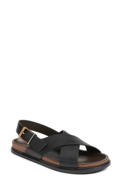 The Row Buckle Crisscross Sandal In Black