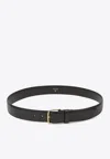 The Row Buckled Leather Belt In Black