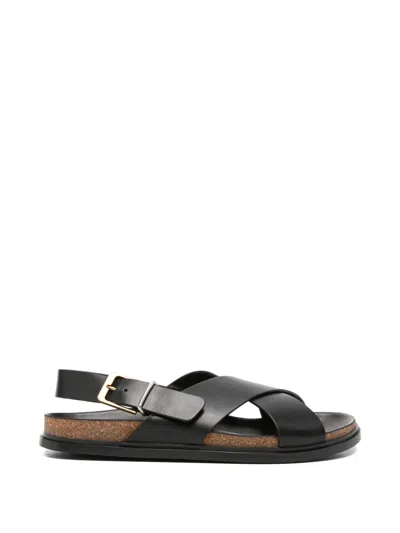 The Row Buckle-fastening Crossover-strap Sandals In Black