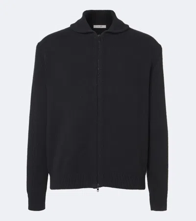 The Row Buffalo Wool, Silk, And Cashmere Cardigan In Black