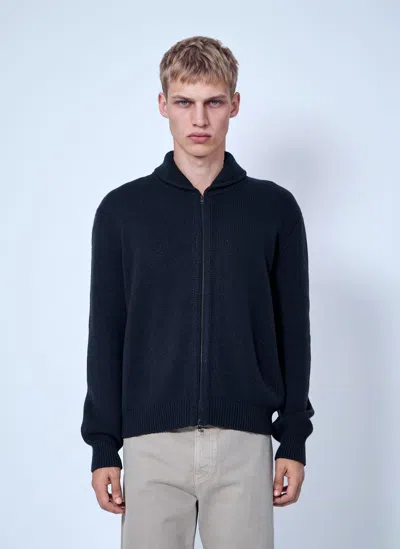 The Row Buffalo Wool, Silk And Cashmere Cardigan In Black