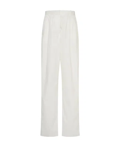 The Row Bufus Logo Casual Pants In White