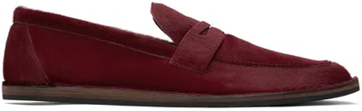 The Row Burgundy Cary Loafers