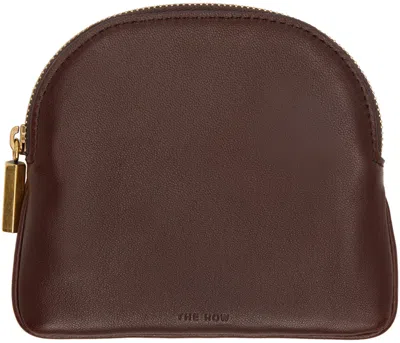 The Row Burgundy Circle Coin Pouch In Burgundy Ang