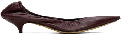 THE ROW BURGUNDY LIISA HEELS