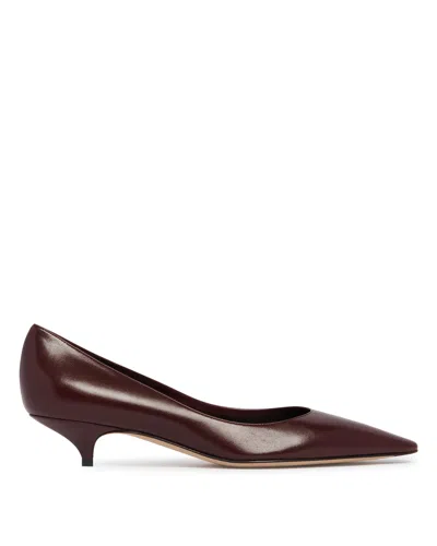The Row Burgundy Liisa Kitten Two Pumps In Brown