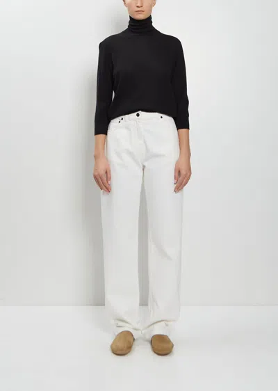 The Row Denim Burty Trousers With Pockets And Loops In Neutral