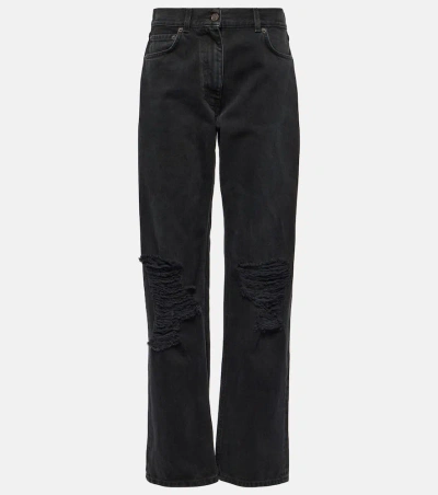 The Row Burty Distressed Boyfriend Jeans In Black