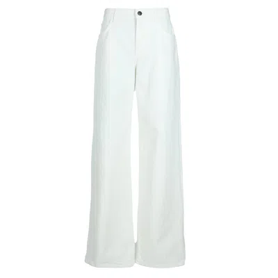 The Row Button Detailed Straight Leg Jeans In White