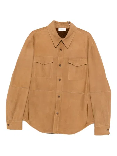 The Row Button-down Flap-pocket Shirt Jacket In Brown