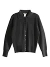 The Row Button-front Polo Cardigan In Black